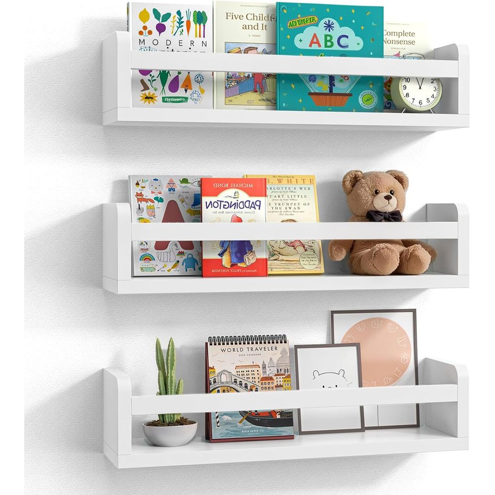 Baby Nursery Bookshelf - Set di Librerie in Legno Bianco