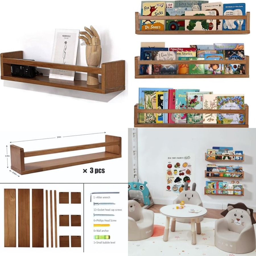 Baby Nursery Bookshelf - Mensole Galleggianti per Cameretta, Organizzatore per