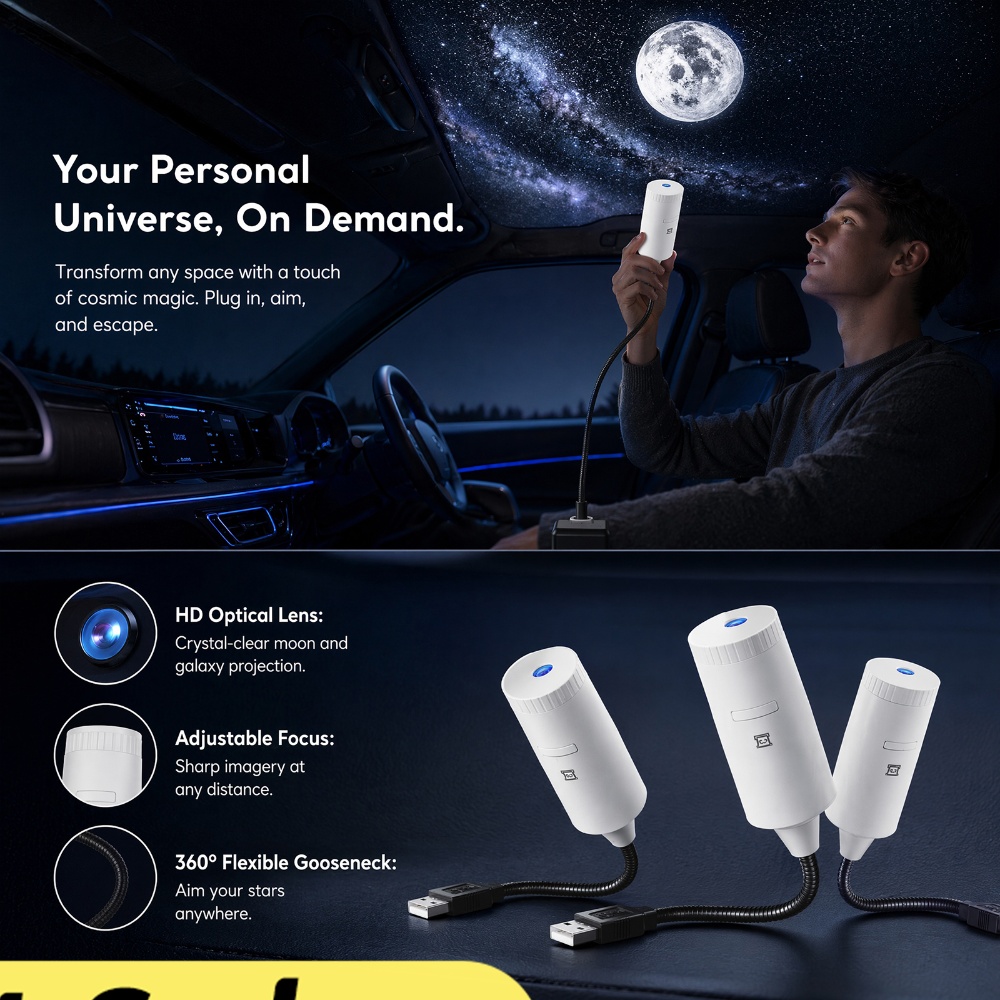Night Light Projector Stars - Mini proiettore Galaxy Star, due in