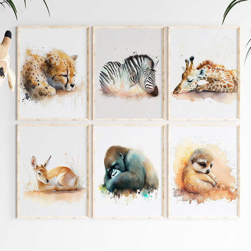 Baby Nursery Giraffe - Poster da parete con animali del