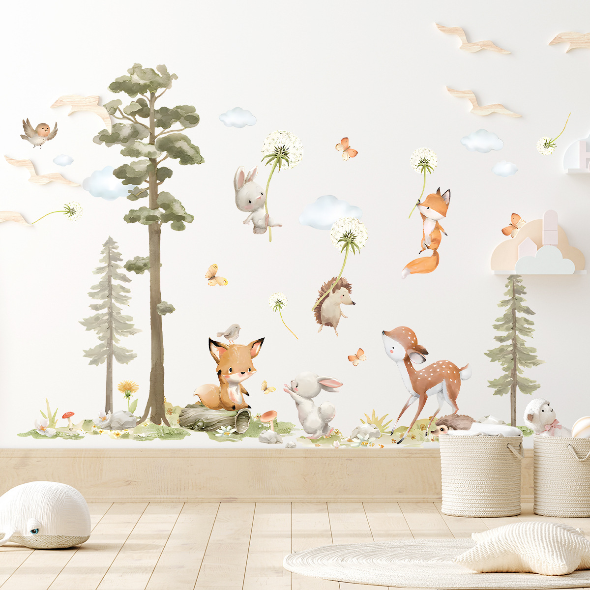 Baby Nursery Tree - Simpatici animali della foresta adesivi murali