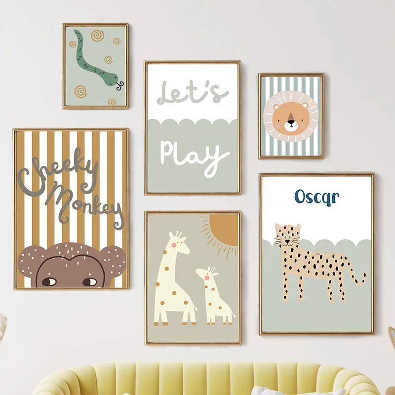 Baby Nursery Giraffe - Cartoon Giraffa Leopardo Leone Scimmia Serpente