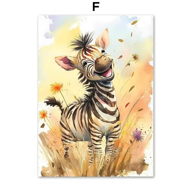 Baby Nursery Giraffe - Quadri su Tela con Leone, Giraffa,