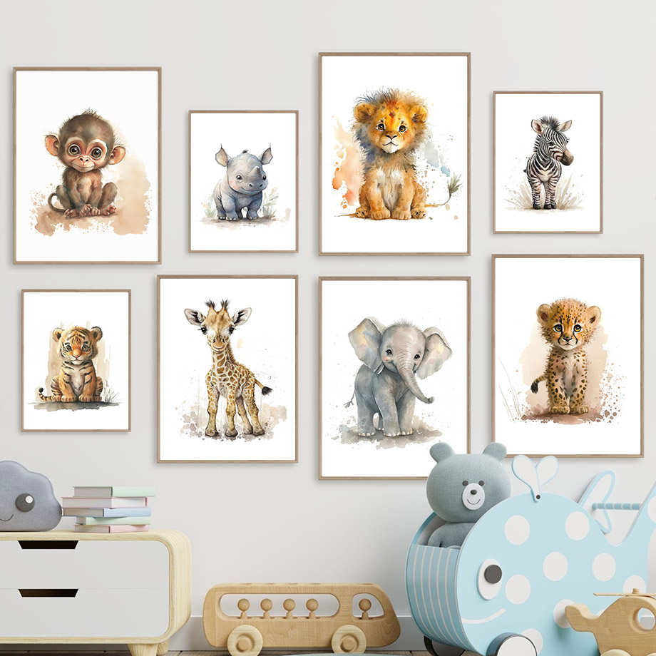 Baby Nursery Giraffe - Animali della Nidoceche: Leone, Giraffa, Rinoceronte,