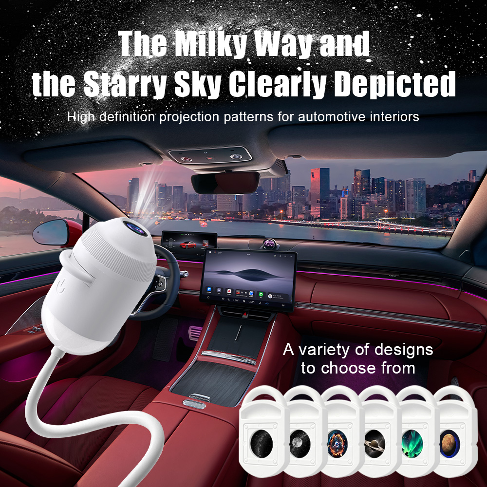 Night Light Projector Stars - Proiettore di Stelle USB per Auto