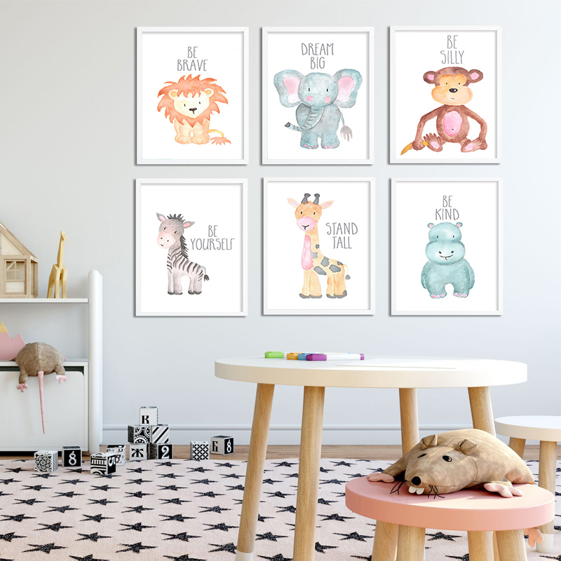 Baby Nursery Giraffe - Baby Animal Lion Elefante Giraffa Poster