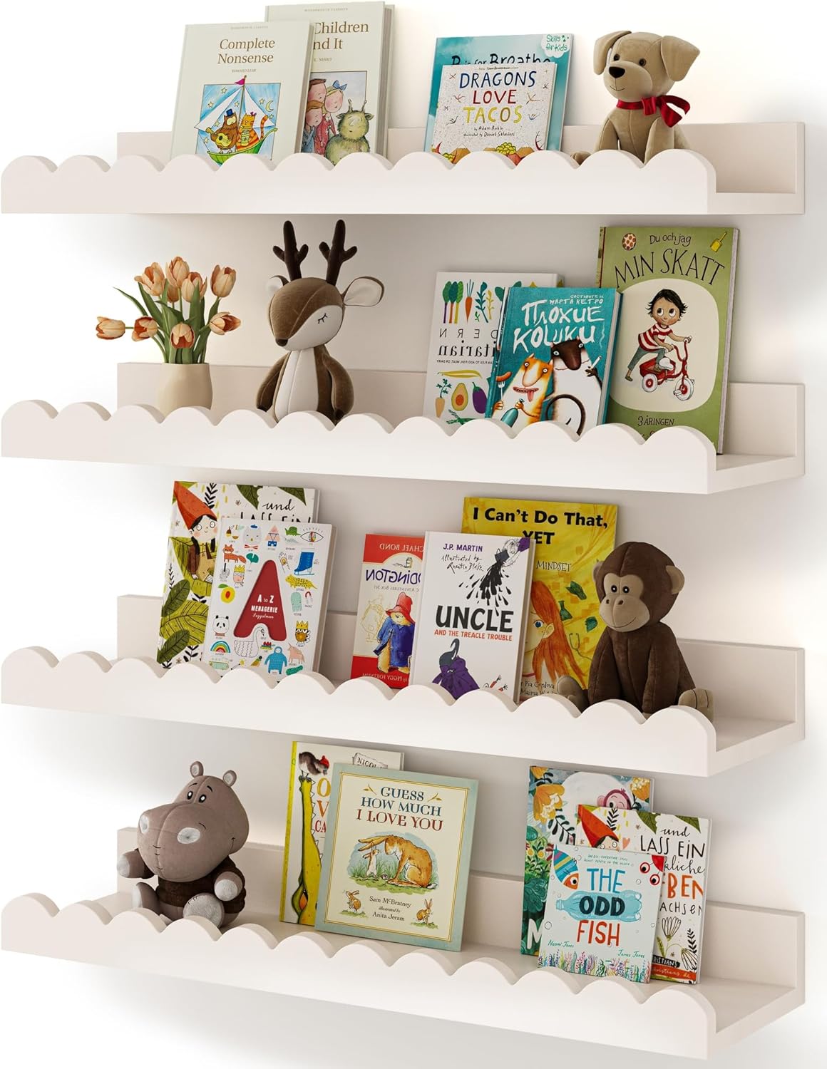 Set di 4 mensole galleggianti  - Baby Nursery Bookshelf recensione e prezzo