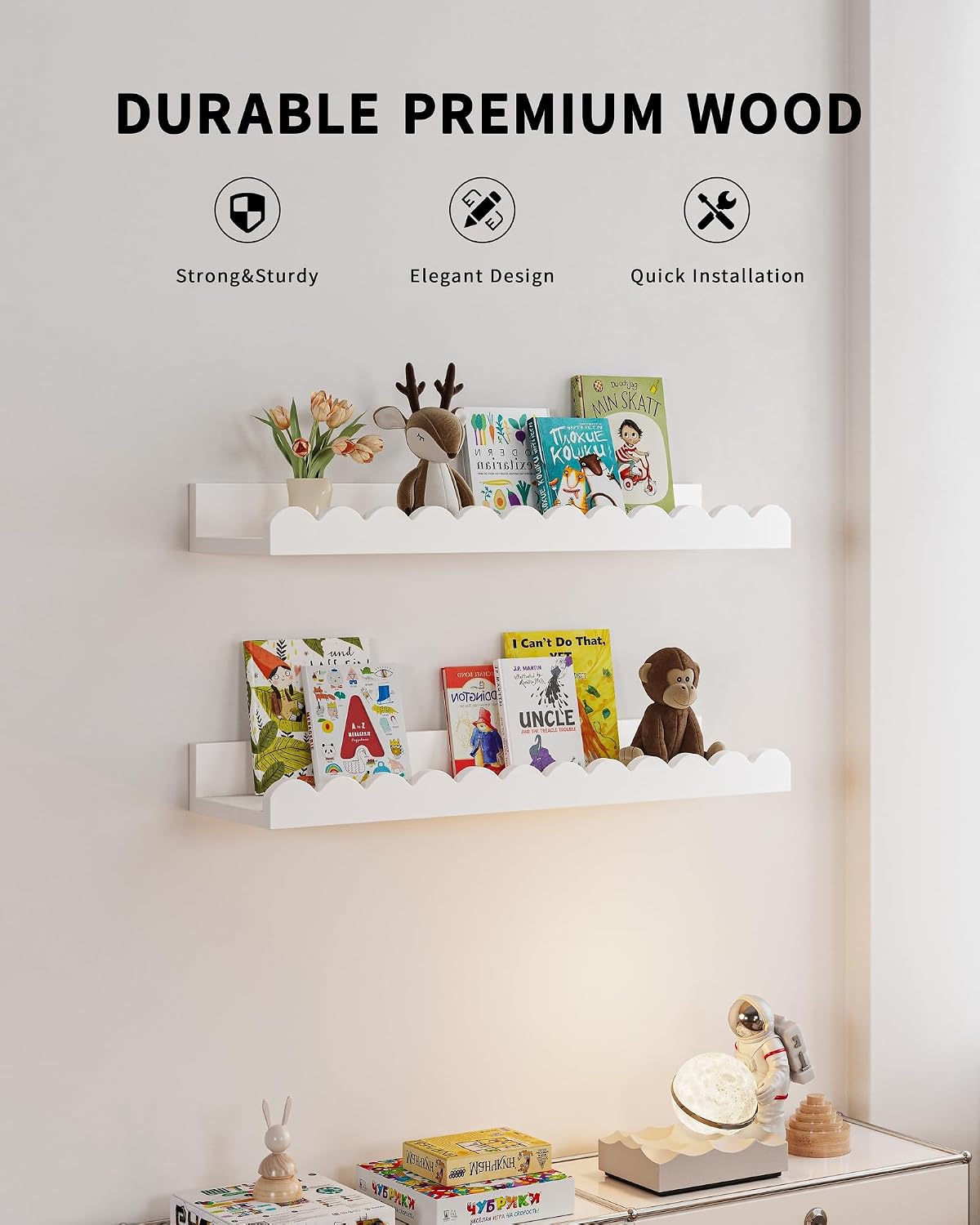 Set di 4 mensole galleggianti  - Baby Nursery Bookshelf recensione e prezzo
