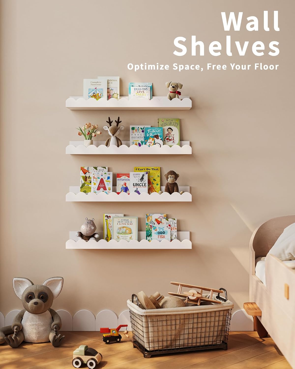 Set di 4 mensole galleggianti  - Baby Nursery Bookshelf recensione e prezzo