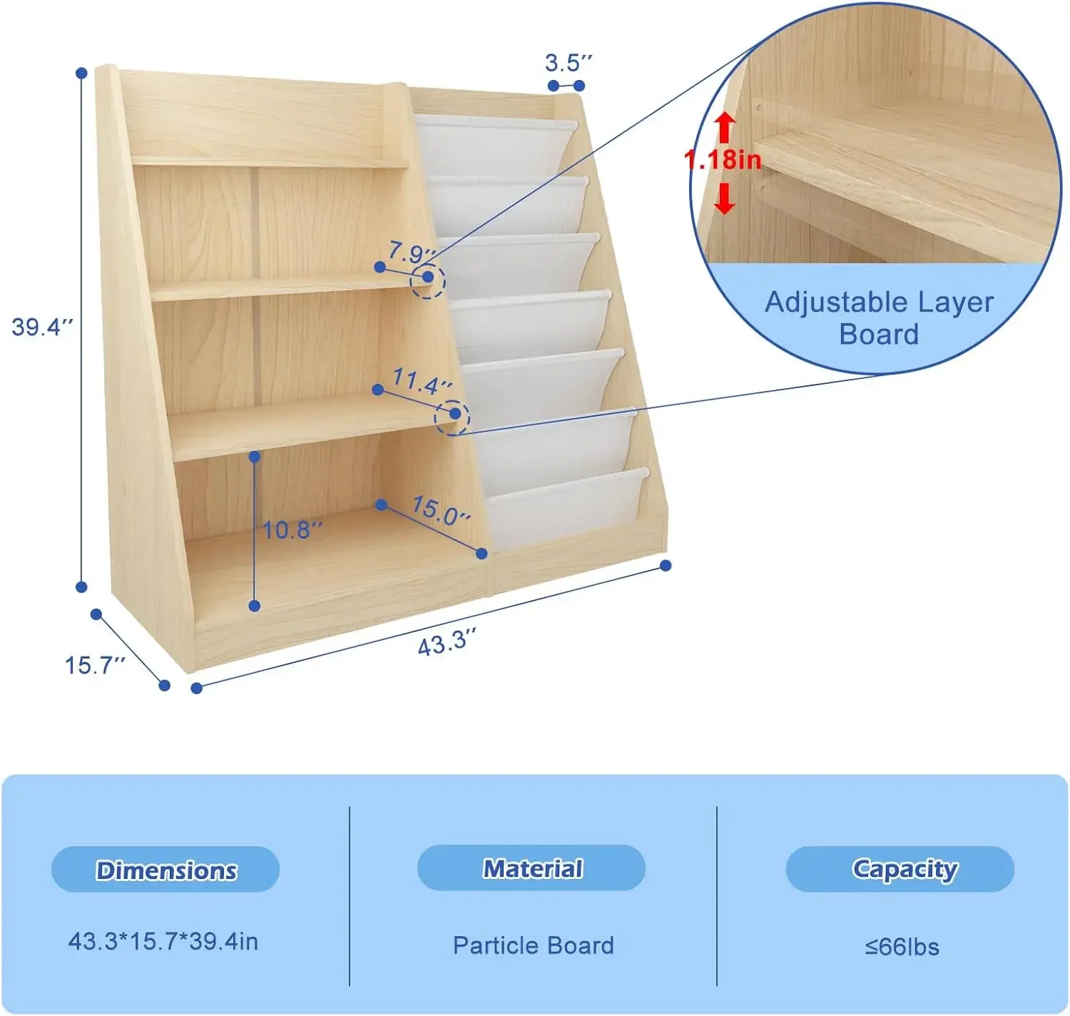 Libreria per bambini a 4 livel - Baby Nursery Bookshelf recensione e prezzo