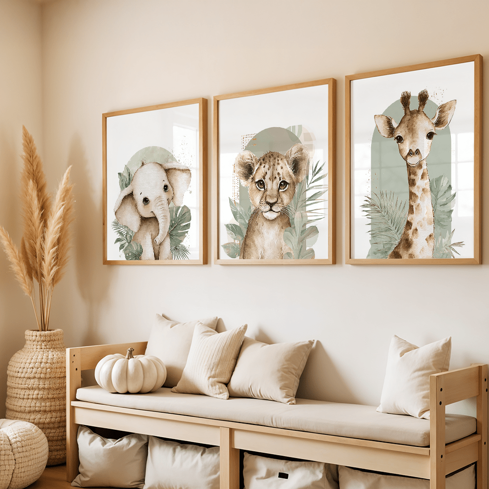 Set di 3 Stampe su Tela Retrò  - Baby Nursery Giraffe recensione e prezzo