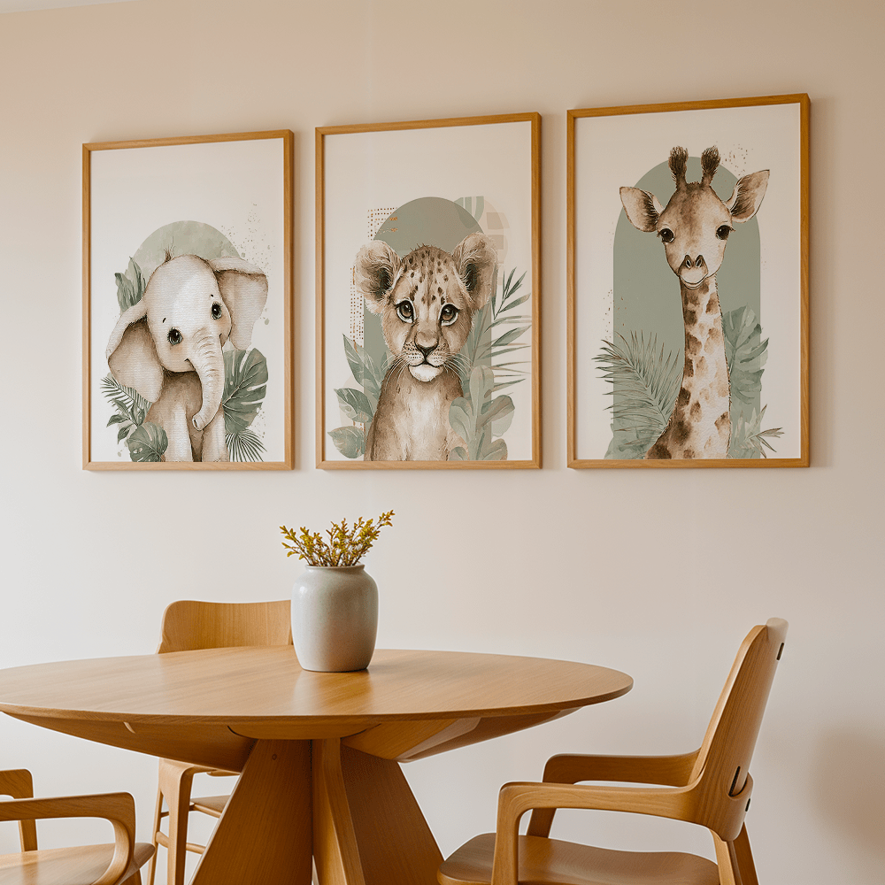 Set di 3 Stampe su Tela Retrò  - Baby Nursery Giraffe recensione e prezzo