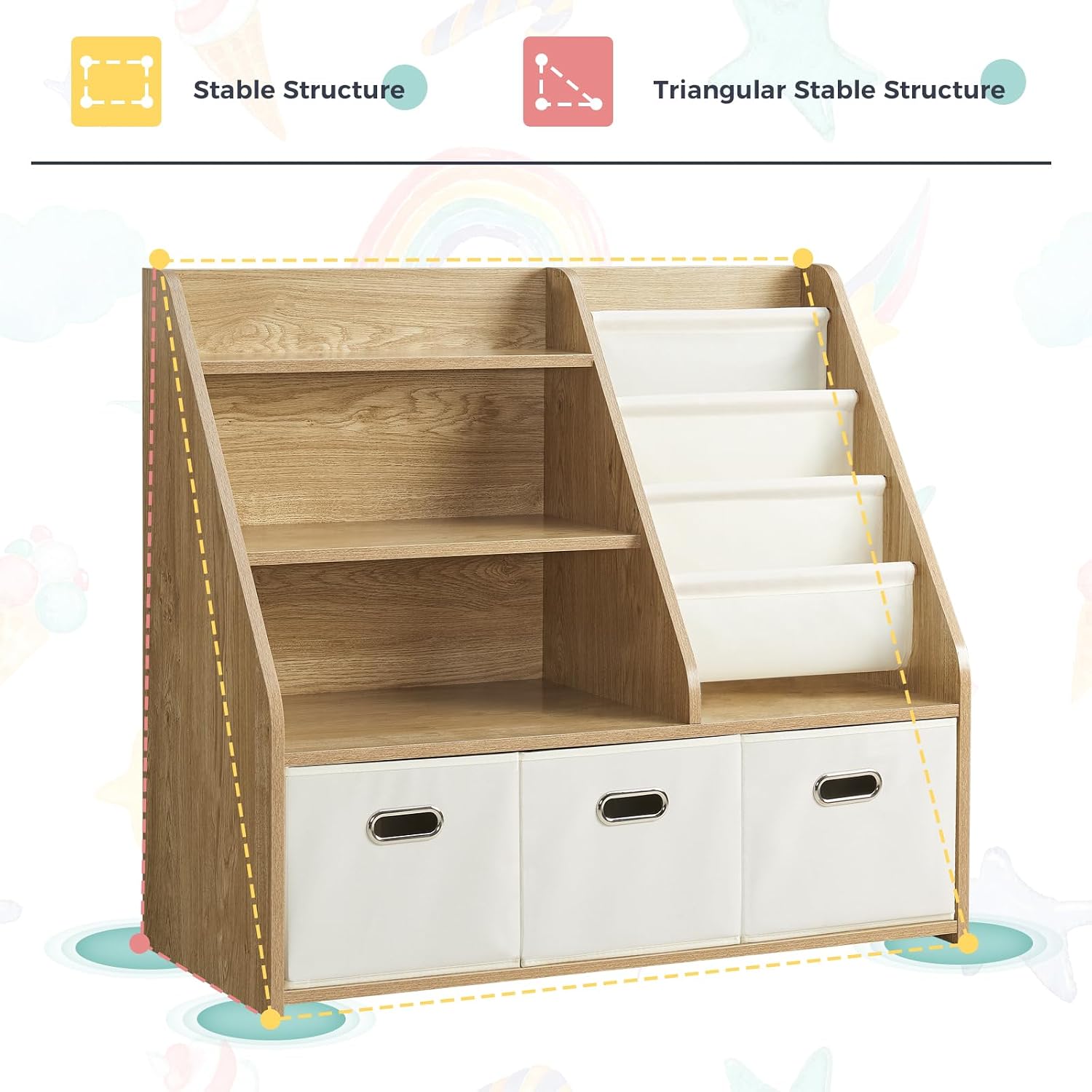 Libreria in Legno Montessori e - Baby Nursery Bookshelf recensione e prezzo