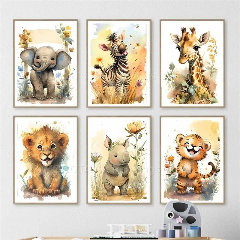Acquerello Leone Giraffa Tigre - Baby Nursery Giraffe recensione e prezzo